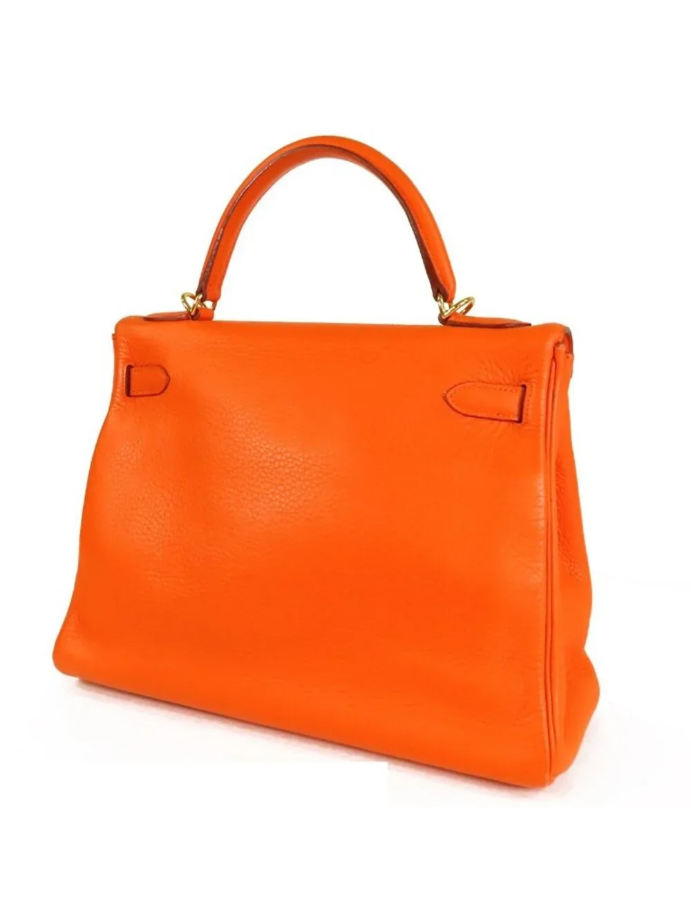 Hermes Kelly 32 Orange Gold Taurillon Internal Sewing 2-Way Shoulder Bag